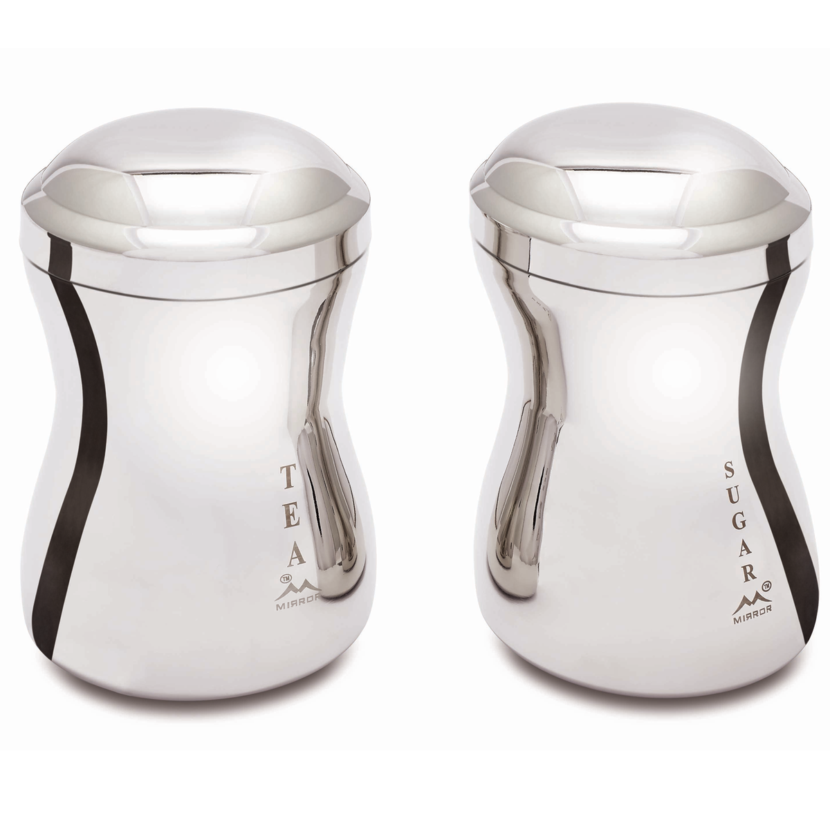 Mirror Hourglass Canisters (Coffee & Sugar Set)