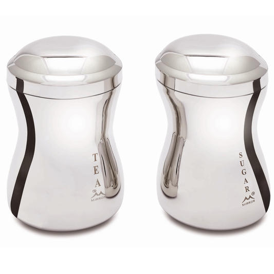 Mirror Hourglass Canisters (Coffee & Sugar Set)