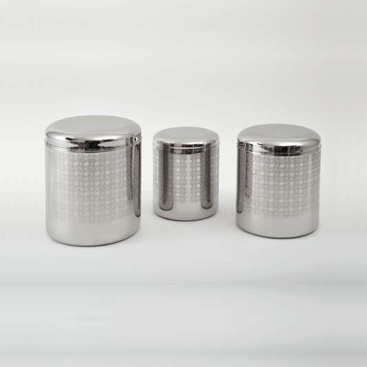 Mirror Round Canisters Set of 3